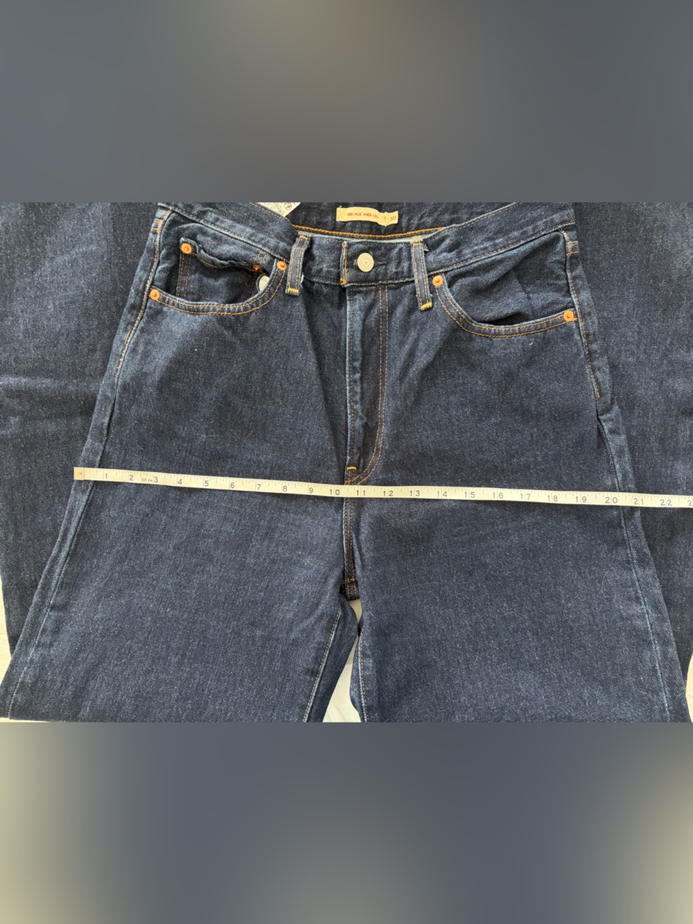 Levi’s Ribcage Wide Leg High-Rise Jeans in Dark Stone Blue, 30x32 - Picture 9 of 15